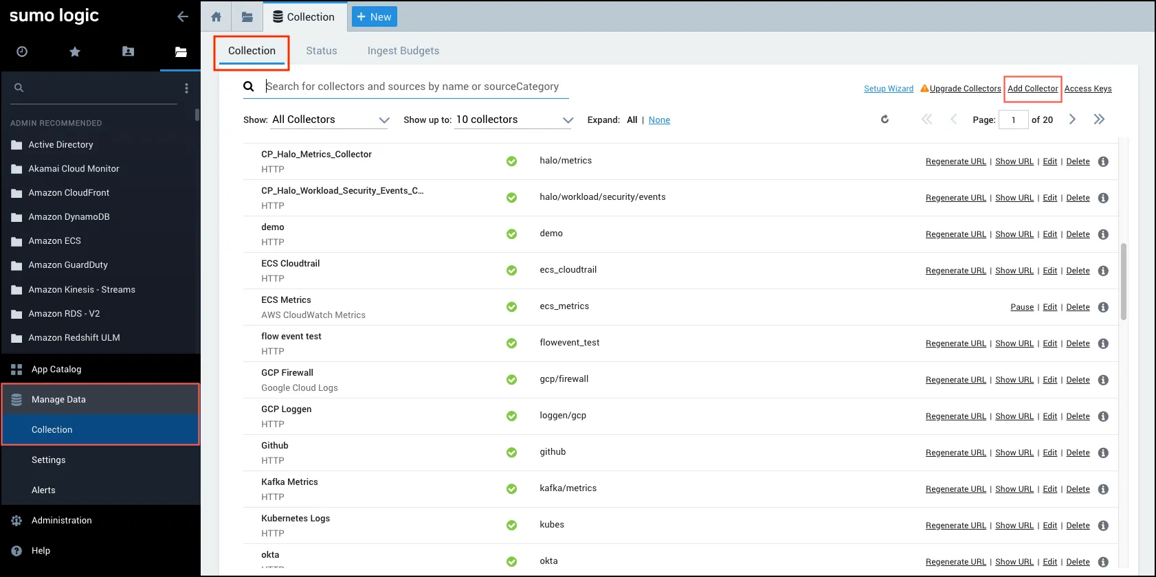 Sumo Logic Logs Dashboard