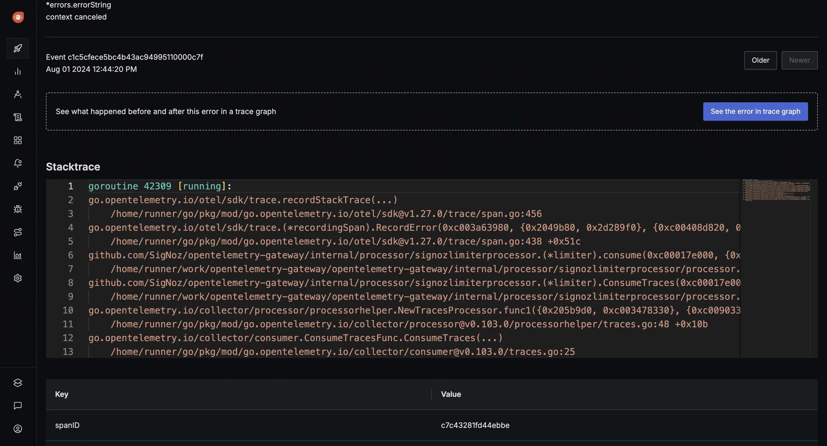 Exceptions Monitoring in SigNoz